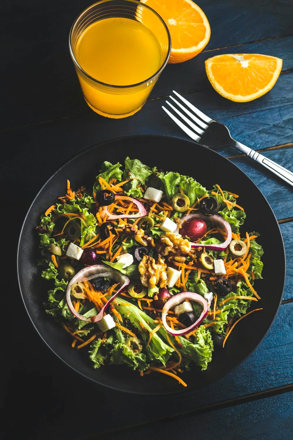A colourful freshly prepared meal